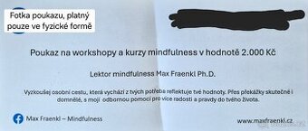 Poukaz na kurz MINDFULNESS v hodnotě 2000,-Kč