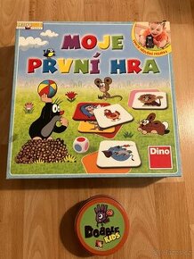 Stolní hra krteček a karetní hra Dobble