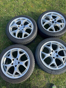 Alu disky 4 kusy 17" rozteč 5x112 + pneu pěkné