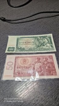 Prodám sběratelskou edici bankovek 100 Kčs a 50 Kčs