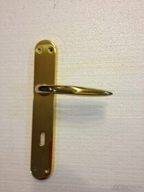 Dveřní klika / kování, zlatá lesk, rozteč 72mm /24ks