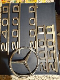 Prodám na staré Mercedes štítky motoru a zadní hvězdu