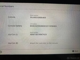 Nintendo switch V1 - možno použít na CFW