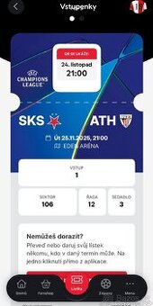 SK Slavia Praha vs Athletic Bilbao 4 místa