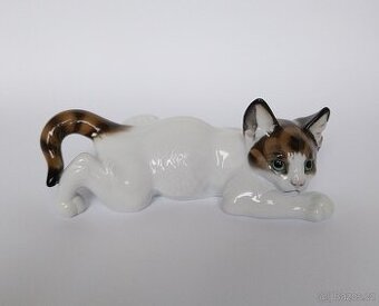 Porcelánová figurka - ležící kočka - Rosenthal