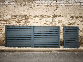 Křídlová brána+branka hliníkové lamely - výprodej