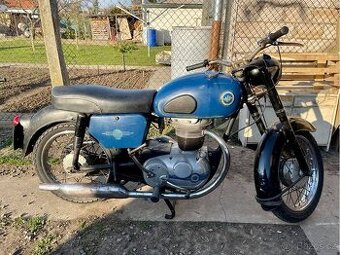 AJS model 14, anglický moto veterán 1961, bílé SPZ