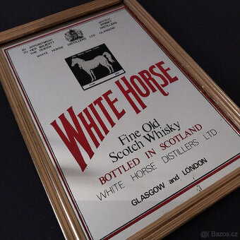 Zrcadlový obraz whisky White horse z 90tých let