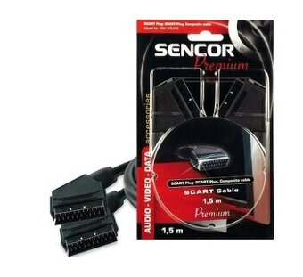 593 - SCART kabel SENCOR Premium 0,8m - NOVÝ - SLEVA 60%