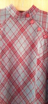 Šaty šedé čtvercované L-XL - poštovné ZDARMA
