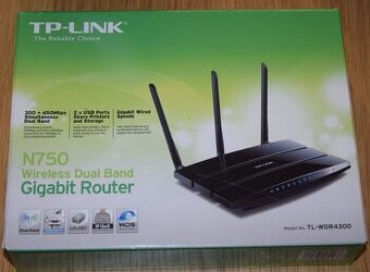 Stabilní dvoupásmový router TP LINK N750 - WDR4300, 2x USB