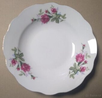 Porcelánové hluboké talíře po babičce - dekor růže - 1