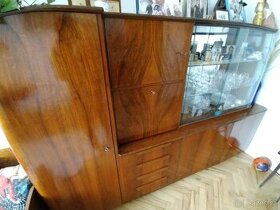 Starožitná vintage vitrína/sekretář/skříň - 1