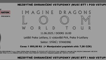2x lístek na Imagine Dragons 11.6.