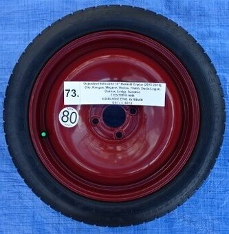 Dojezdové kolo 16" Renault, Dacia