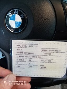 BMW E46 325 i 2.5 benzín. 303 000 km automat.