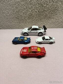 Modely aut Porsche – retro a moderní, sada 4 ks
