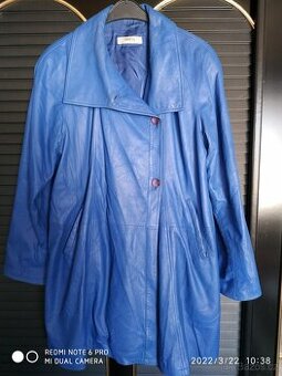 Dámské kožené paleto modré, vel. 36/38