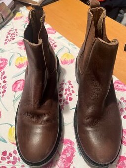 Kožené kotníkové kozačky zn. Tchibo vel. 37