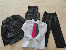 2x Dětský oblek, košile, vestička, kravata vel. 4 a 7 let