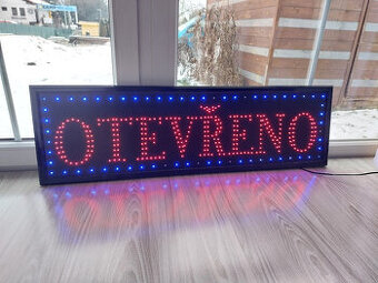 Světelná VELKÁ LED reklama, poutač-OTEVŘENO 100x30x2cm SUPR