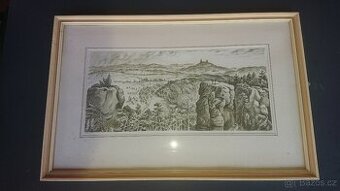 Litografie Trosky z Klokočských skal