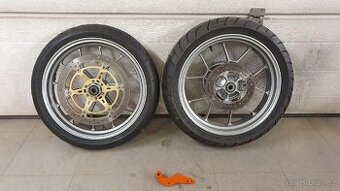 SuperMoto kola KTM + brzdový adaptér (stříbrná)
