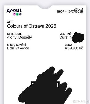 Colours of Ostrava, 4 denní vstupenka