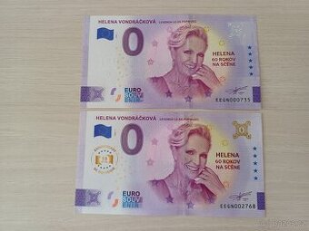 0 Euro Souvenir bankovka Helena Vondráčková SK verze
