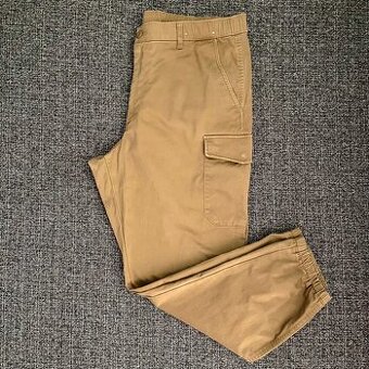 Pánské hnědé cargo kalhoty Uniqlo vel. XL
