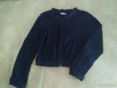 Dívčí černé krajkové bolerko se zipem Lindex