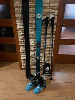 Skialpy - set boty 240, lyže 154 , hole - super cena
