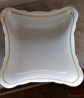 Retro porcelánová hranatá misa , čtvercová