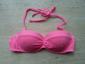 Růžové krajkové plavky plavková podprsenka - 75A