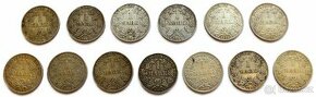 Německo-císařství,Wilhelm II.,soubor 13 ks 1 marek,Ag 900
