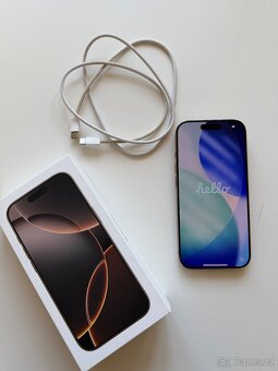 iPhone 16 Pro 128 GB– Desert Titanium, v záruce,100% baterie