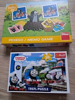 Pexeso krtek a puzzle mašinka Tomáš