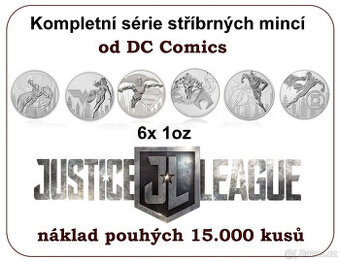 6x 1oz stříbrné mince DC Comics Niue 2021