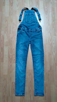 Těhotenské slimfit kalhoty s laclem