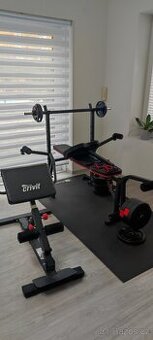 Posilovací lavice, 2x sada závaží, multifunkční trenažér