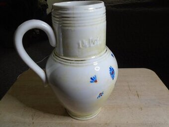 Starý džbán porcelánový, ručně malovaný, používaný