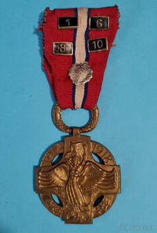 ČS revoluční med. stříbrný lipový lístek a č. pluků 1-6-8-10