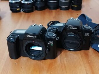 Dva fotoaparáty CANON EOS 1000F (1990) na film