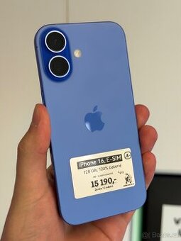 iPhone 16 - 128GB - 100% BAT - 12M ZÁRUKA