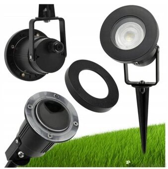3x LED zahradní lampa - GU10 - IP65 - černá