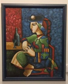 Obraz kubismus, Dáma s vínem