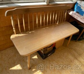 Dřevěná lavice 60-70 léta- selský styl - 1