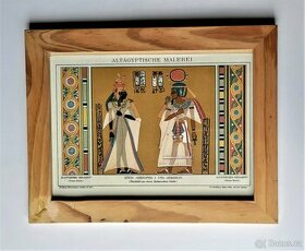Staroegyptský obraz KRÁL  AMENOPHIS I. s manželkou