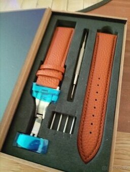 Nový kožený pásek na hodinky 22mm