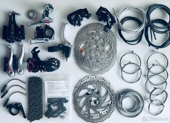 Shimano - přehazovačka, brzdy, čelisti, kotouče, lanka